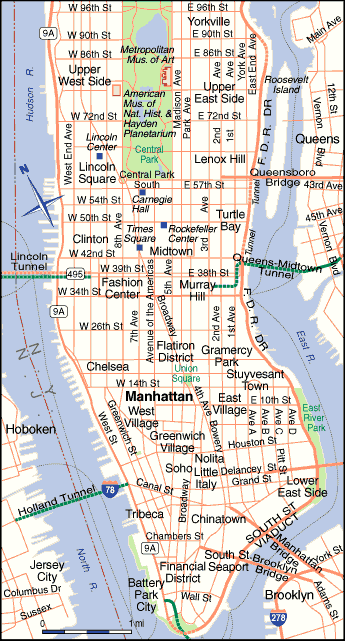 new york city map manhattan. Map of Lower Manhattan